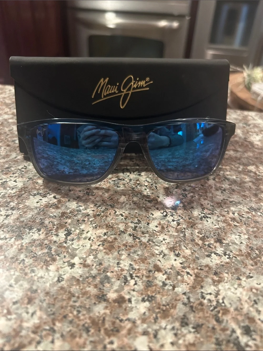 Maui Jim Black Sunglasses With Blue Lens